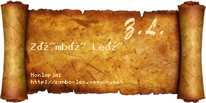 Zámbó Leó névjegykártya